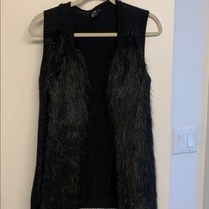 Faux Fur Knit Vest